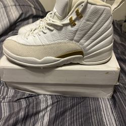 Jordan 12, Gold and White, Size 12