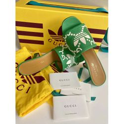Green Gucci Adidas Collab Kitten Heels 