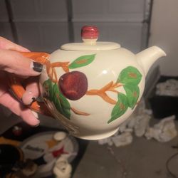 Franciscan Apple Teapot with Lid Vintage Porcelain USA Back Stamp