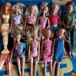 Barbie Beach Dolls, x10 Lot C