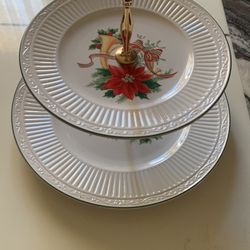 Mikasa Holiday 2 Tier Platter