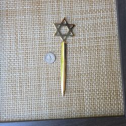 Star Of David Envelope Opener Brass