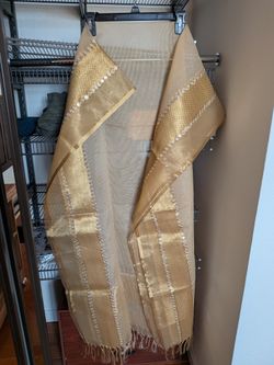 Shimmery gold tissue net dupatta