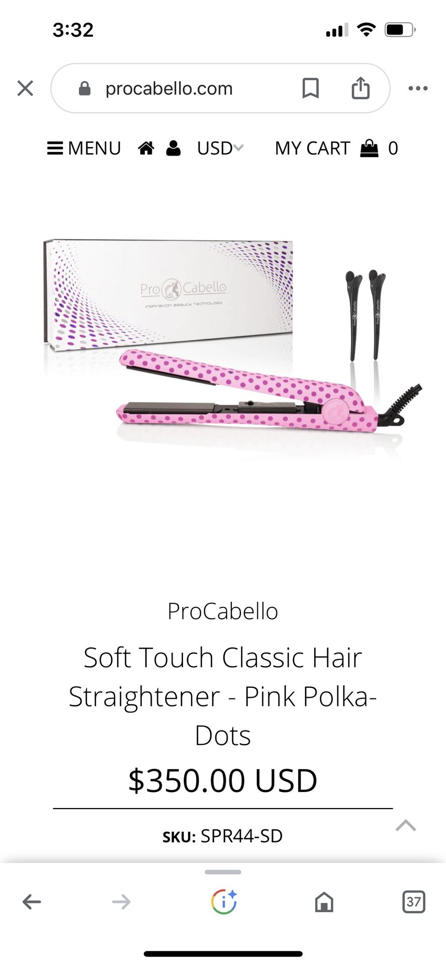 ProCabello Soft Touch Classic Hair Straightener - Pink Polka-Dots SKU: SPR44-SD