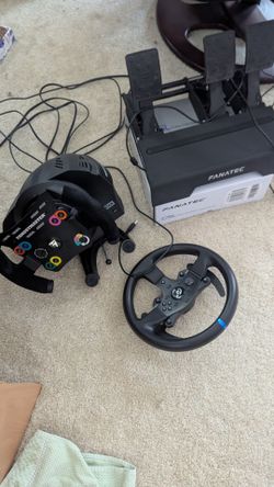 Fanatec CSL Elite Load cell pedals & Thrustmaster t300rs gt Wheel Bundle