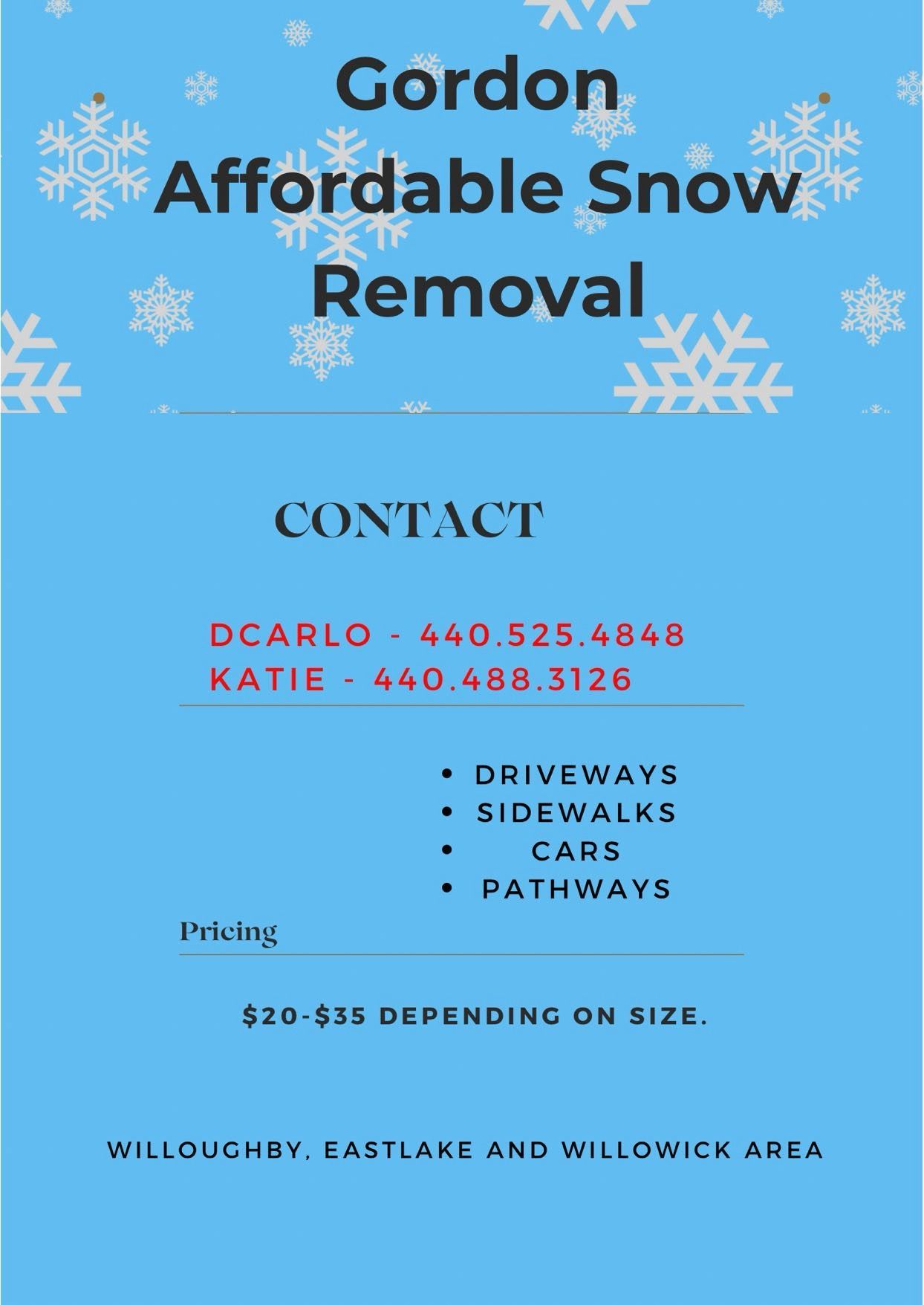 Snow Plowing Starting At $30