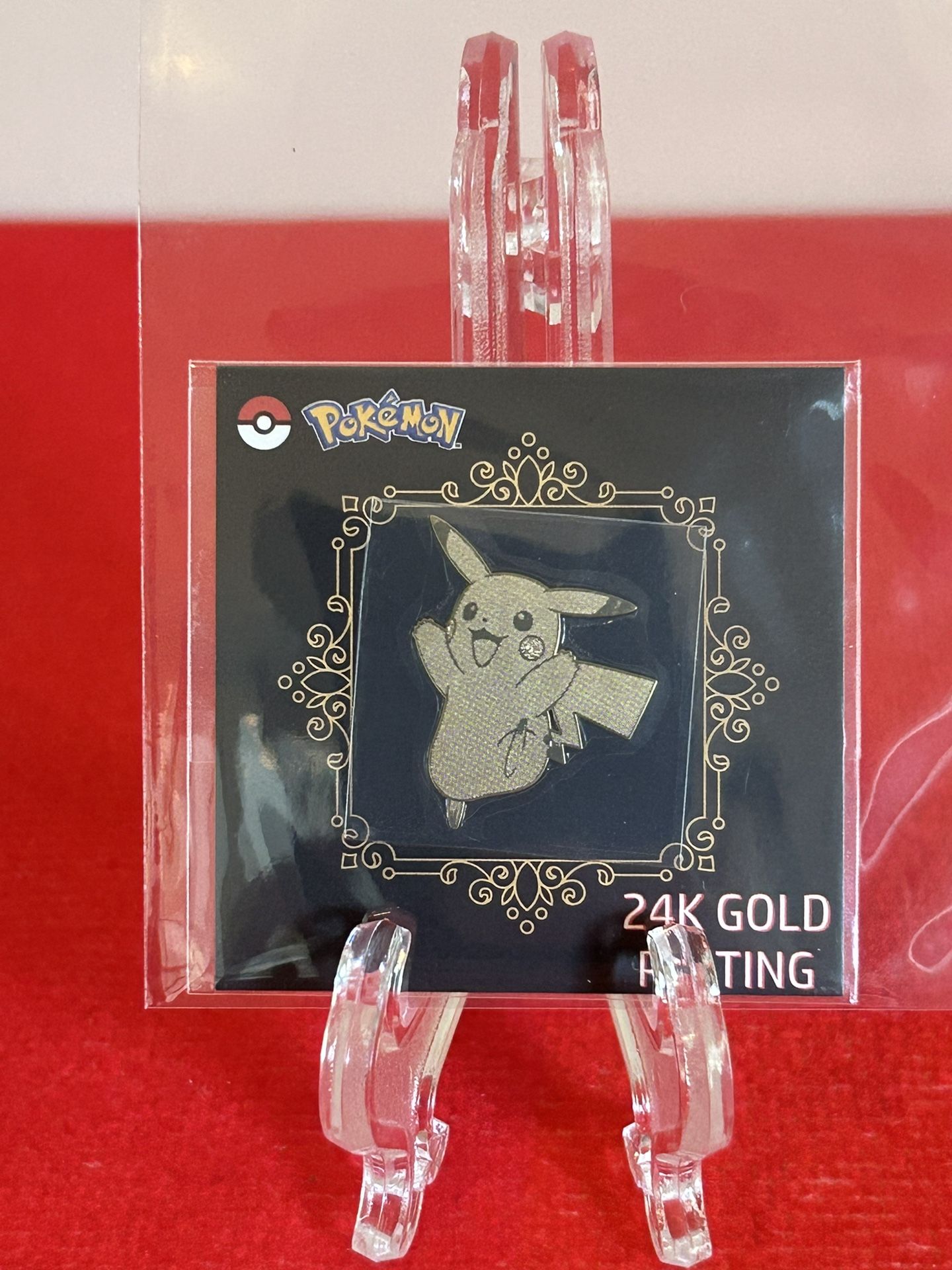 Pikachu 24k Gold Plated Pokemon Sticker Korean Striking Popping Candy NM