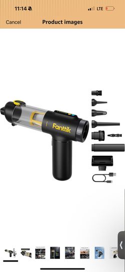 Fanttik Slim V10 Mix Cordless Car Vacuum, 4 in 1 Handheld Air Duster, Color Smart LED Display, 16kPa Suction Power, Cordless Portable Mini Keyboard Va