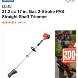 ECHO 21.2 cc 17 in. Gas 2-Stroke Cycle PAS Straight Shaft Trimmer