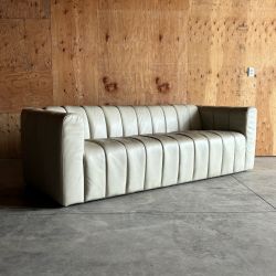 Top Grain Leather Sofa in Ivory