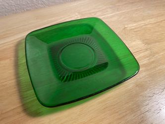 Vintage Forest Green Glass Anchor Hocking Charm Plate