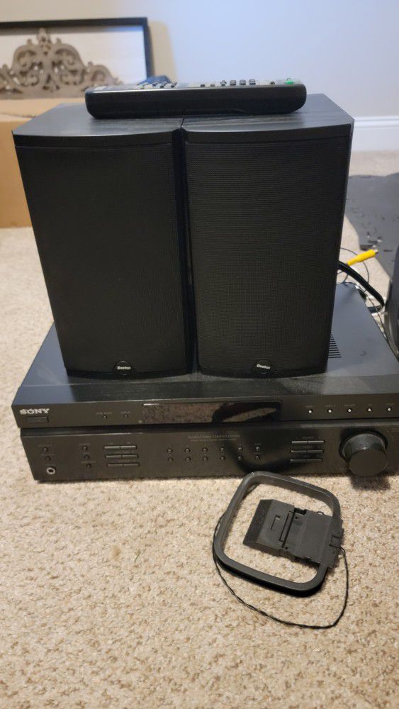 Sony STR-DE197 Audio/Video Control Center FM Stereo/FM-AM Receiver

Includes 2 Boston Speakers
