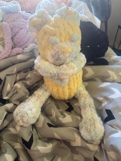 Handmade chunky yarn teddy bear