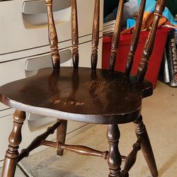 Antique Brown Wooden Chair Make Offer