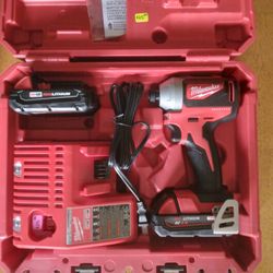 Full Price Only Milwaukee M18 Compact Brushless Impact Driver Kit With 2.0 Amp Hour Battery Charger And Case