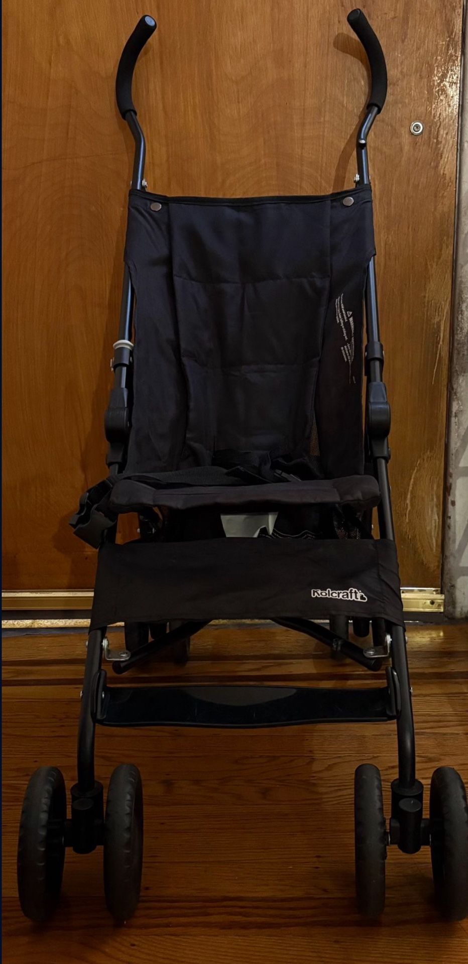 Convenience Baby Stroller in Black, Lightweight & Compact Umbrella Stroller, Easy one-Hand fold Travel Stroller, Lockable Rear Wheels
