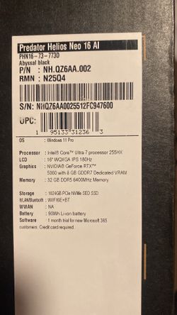 Acer Predator Helios Neo 16 AI