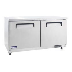 New NSF Polarman 15.5 Cuft Undercounter Refrigerator Stainless Steel Solid Double Door,Best for Restaurant, Hotel, Delivery available,1 year Warranty
