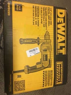 DEWALT DWD220 10.5 Amp 1/2" VSR Pistol Grip Drill with E-Clutch Anti-Lock Contro