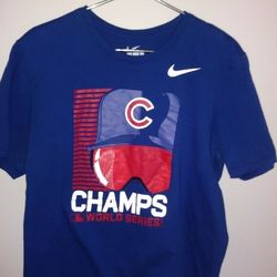 Chicago Cubs vintage Champs World Series XL Tee Shirt in Blue. The Nike Tee. Excellent condition!