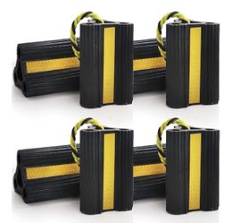 Wheel Chocks for RV Trailers 4Pair/8Pack with Rope, Rubber Tire Chocks Block Stopper with Reflective Strips for Camper Truck Car Wheel Immobilizers & 