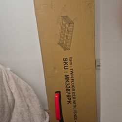 Twin Floor Bed With Fence Pink. In Box 