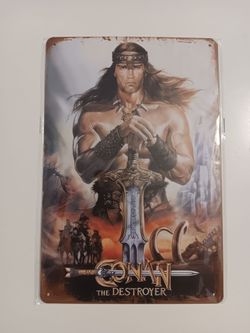 Conan The Destroyer Movie Metal Poster Vintage Style Tin Sign 7.87"×11.8"