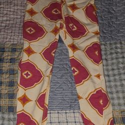 NWT Masalakids Pink & Cream Geometric Leggings 3Y