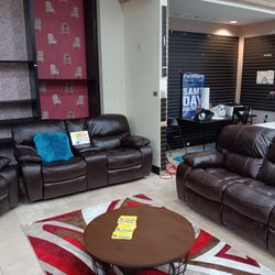 Madrid Brown Leather Reclining 3 Piece Living Room Sets---$1599---Unreal Pricing!!!---No Credit Needed Financing Available 