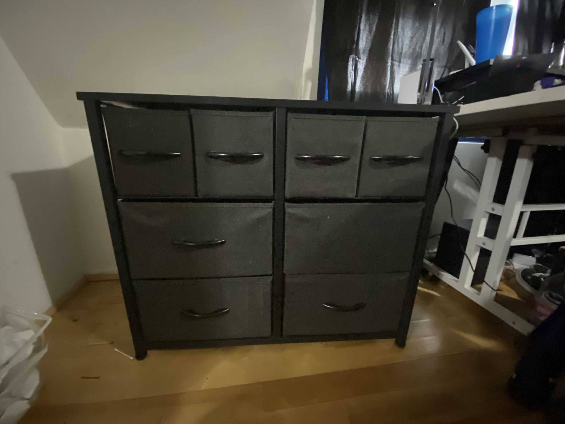 2 Black Dressers 8 Drawers 