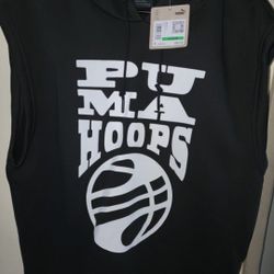 PUMA Basketball Mens Sleeveless Hoodie Large New