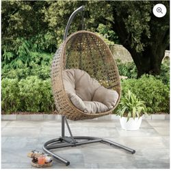 All Weather Single Outdoor Patio Egg Swing Chair w Stand