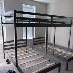 Full Over Two Twin bunk Bed