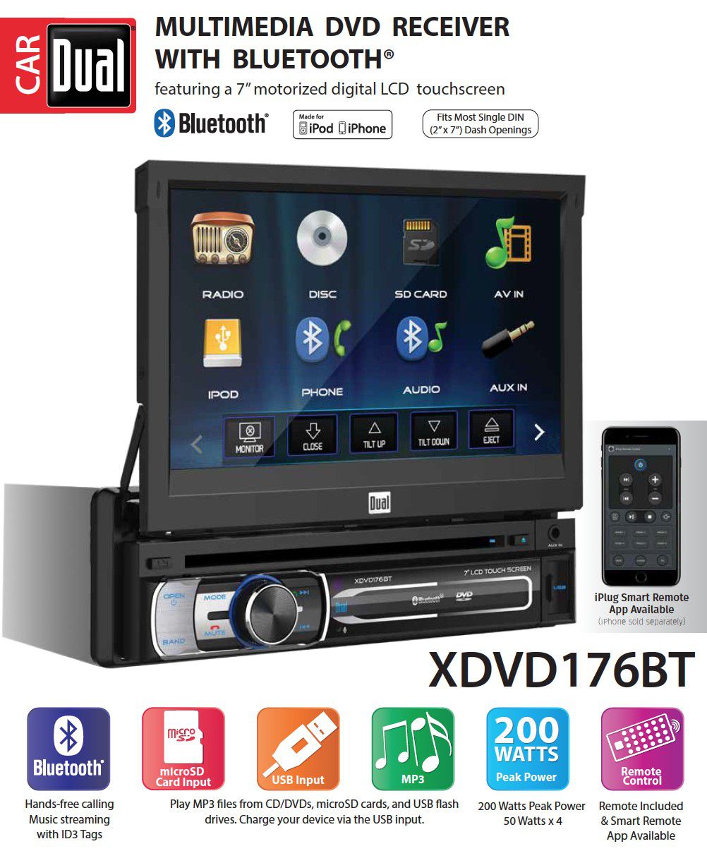 Dual car stereo bluetooth with DVD Receiver
