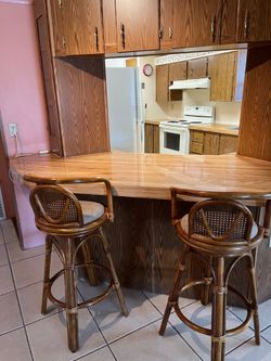 Tall Brown wood bar chairs MUST GO THIS WEEK