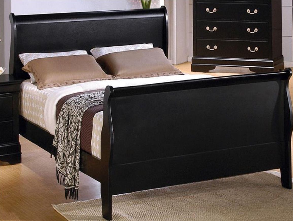 Coaster Furniture Black Queen Sleigh Bed