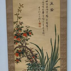 Zhang Xiong Qing Dynasty Silk On Paper Scroll , 1878