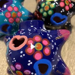 Set of 3 Piñata Talavera Hand Painted Sphere Tree Ornaments