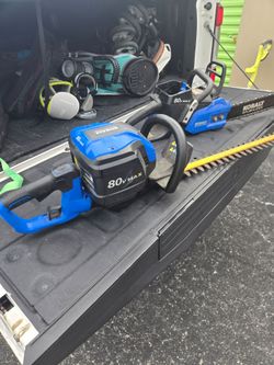 Kobalt hedge trimmer and chainsaw