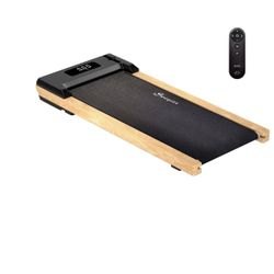 Soozier Under Desk Treadmill, Portable Walking Pad With Foldable Wheels, Remote