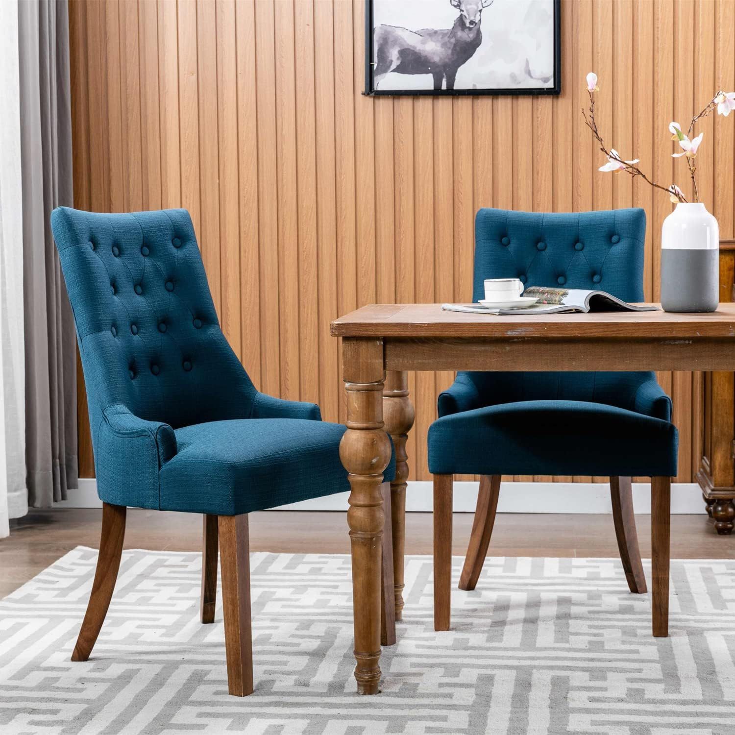 Wingback Upholstered Dining Chairs With Button. Set Of 2. 3 Colors. Chancy’s Furniture and Homegoods Discount Store address:  2001 Williams Dr. Unit 4
