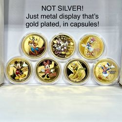 Disney 1oz Gold Plated Metal Rounds, NOT SILVER! 