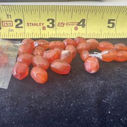 Carnelian 8-12mm Faceted Drum Beads
