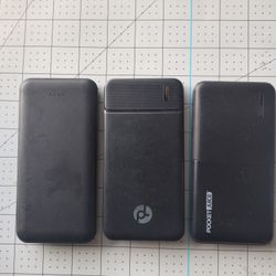 $20 Firm, Yes, it's available, Bundle Of 3 10k mAh battery Banks, all work, fully charged, 2 USB A, 1 C,  1 Micro Port, charge by USB C