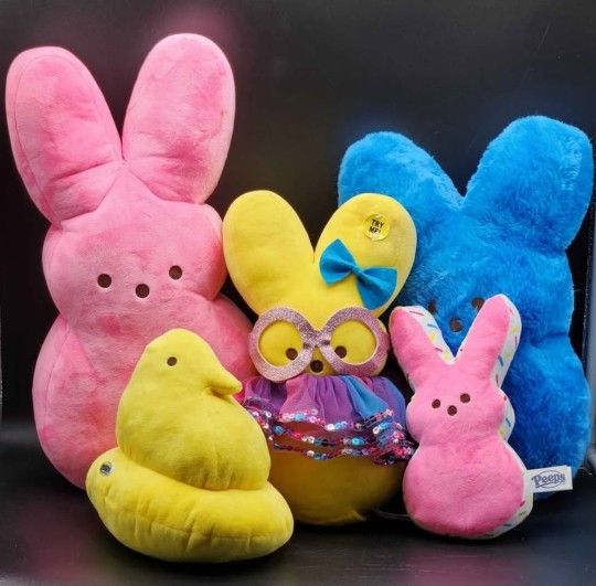 PEEPS Cavity Inducing Easter Marshmallow PEEPS Bunny Chick Plush Lot - Spring
