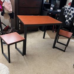 Table And Two Stools Set /NEW 