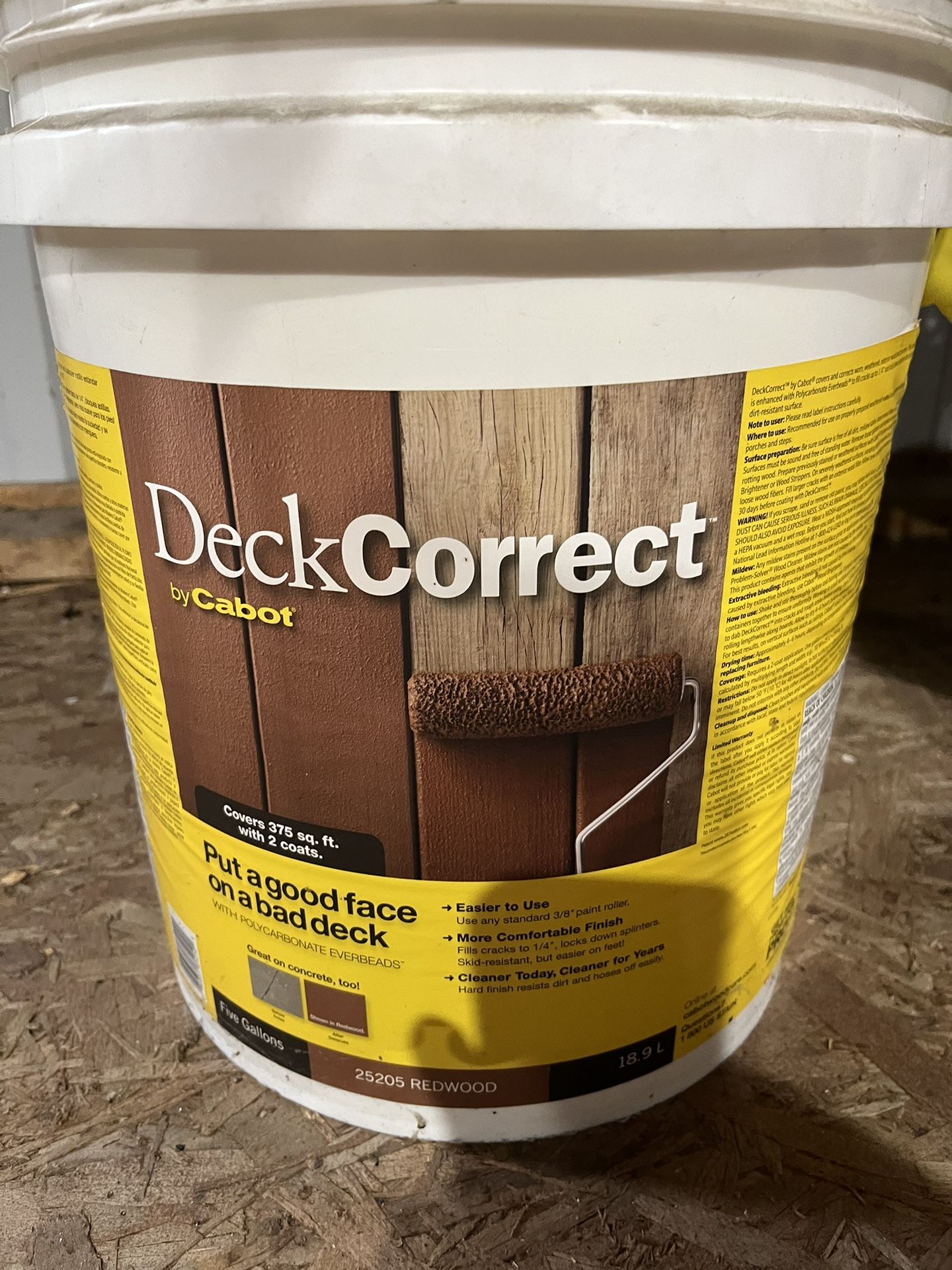 5 Gallon Bucket Deck Correct Redwood