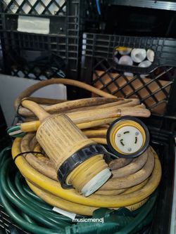 Marine Shore Cable (2 pieces) 30amp 125volt Twist lok female to bare end 