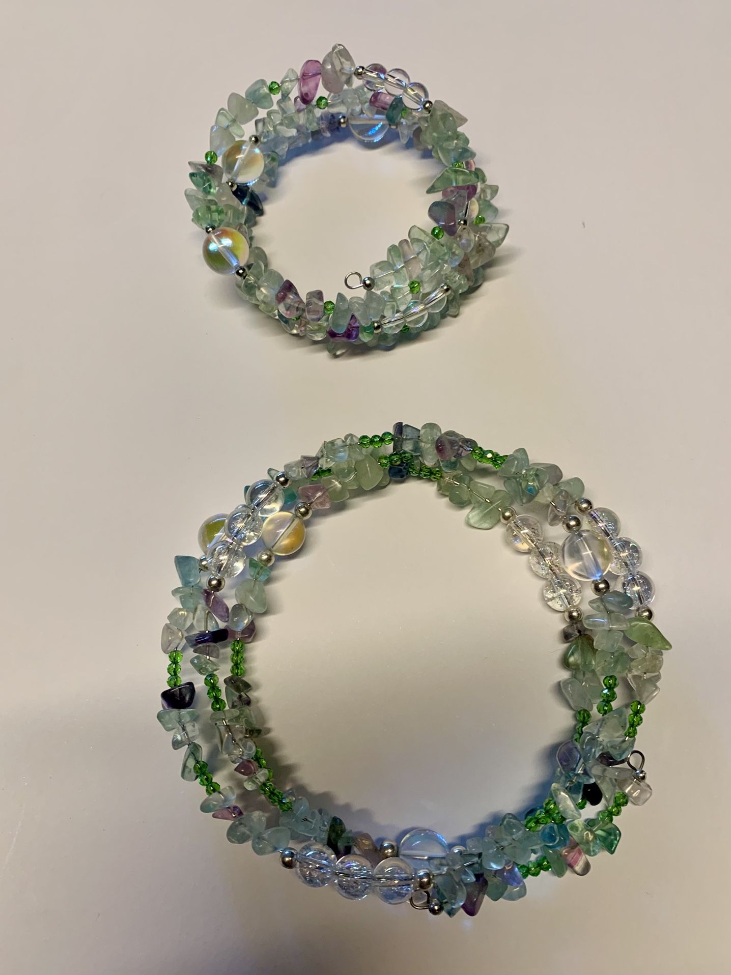 Fluorite Crystal Choker And Bracelet Set