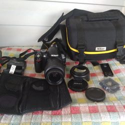 Nikon d3000 digital camera with accessories